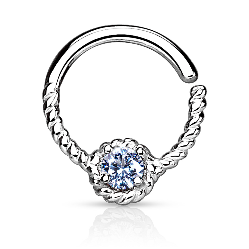 Septum rengas 14k kullasta kierretyllä designilla