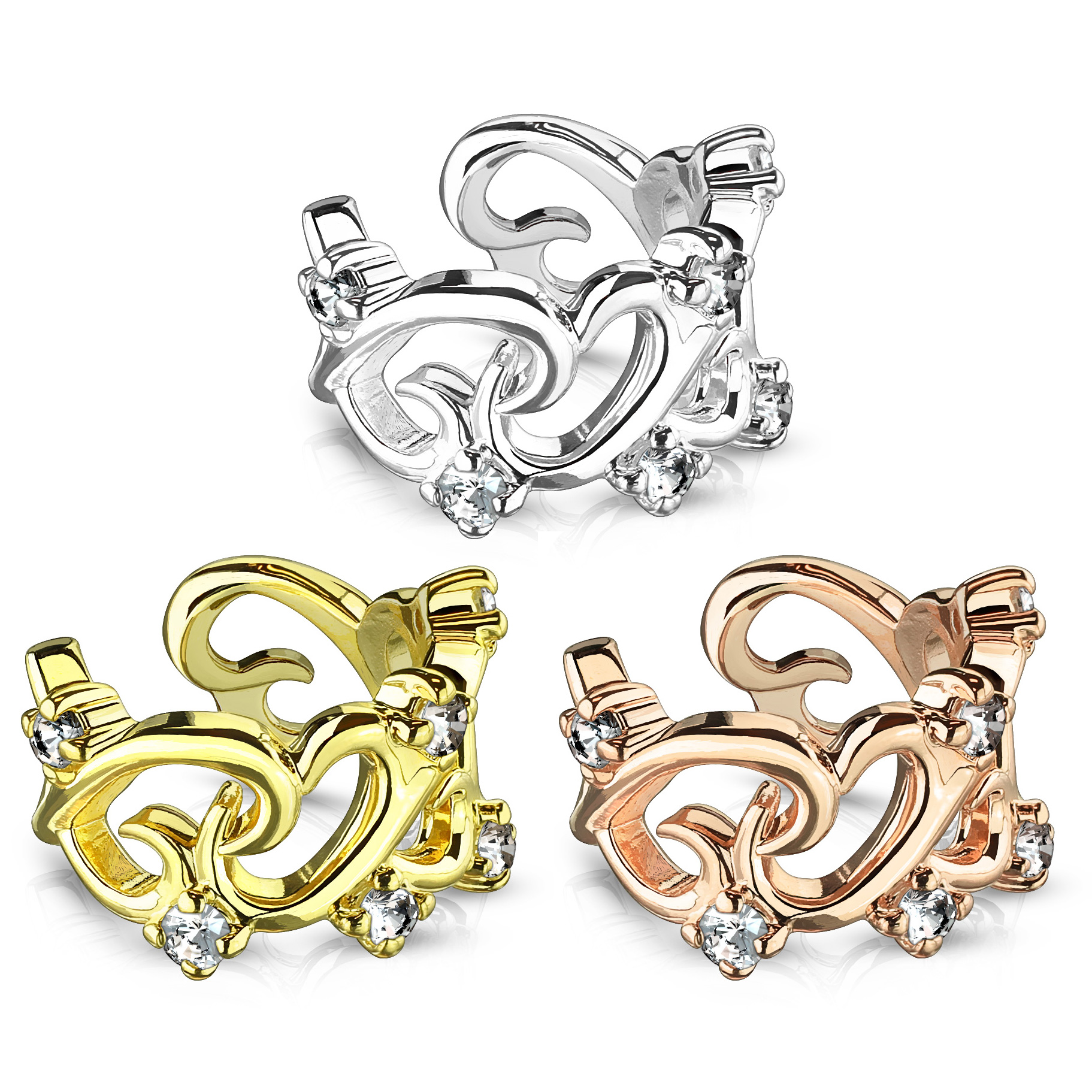 Ear cuff filigraanisydän designilla